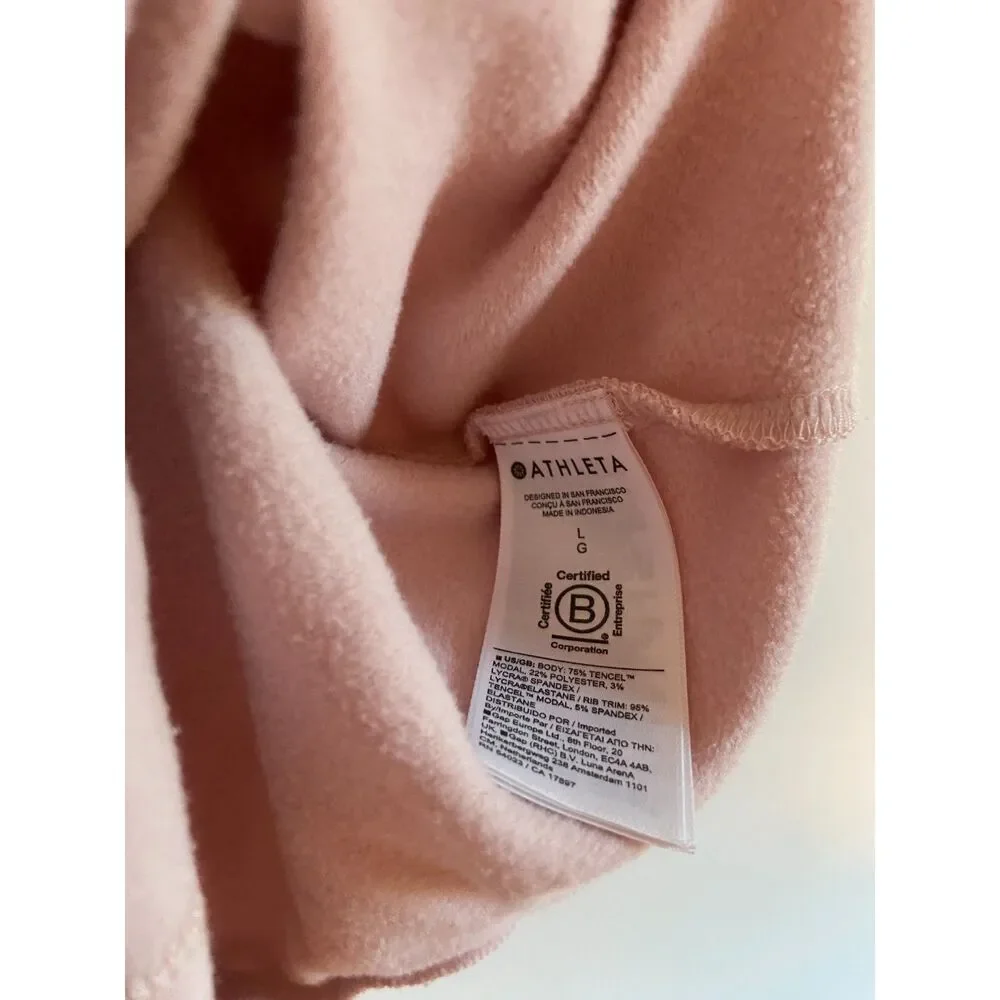 ATHLETA Purana V-Neck Wrap Sweatshirt in "orchid pink" SIZE LARGE - Picture 5 of 6